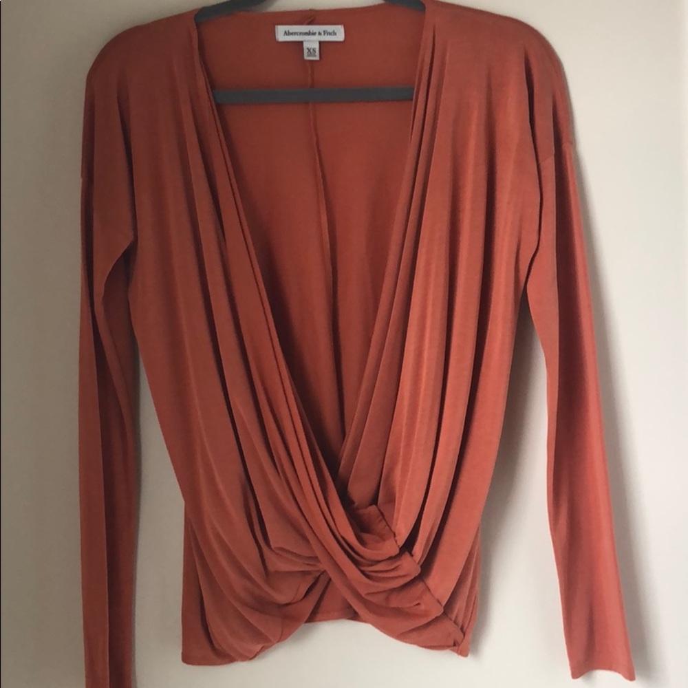 Pink draped blouse